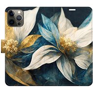 iSaprio flip case Gold Flowers for iPhone 12/12 Pro - Phone Cover