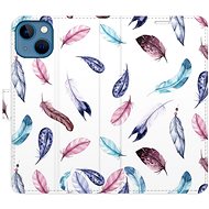 iSaprio flip pouzdro Colorful Feathers pro iPhone 13 - Phone Cover