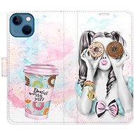 iSaprio flip pouzdro Donut Worry Girl pro iPhone 13 - Phone Cover