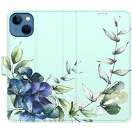 iSaprio flip case Blue Flowers for iPhone 13 - Phone Cover