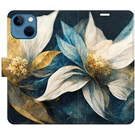 iSaprio flip case Gold Flowers for iPhone 13 mini - Phone Cover