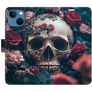 iSaprio flip pouzdro Skull in Roses 02 pro iPhone 13 mini - Phone Cover