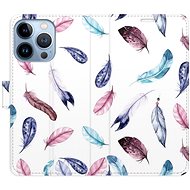 iSaprio flip pouzdro Colorful Feathers pro iPhone 13 Pro - Phone Cover