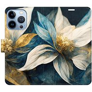 iSaprio flip pouzdro Gold Flowers pro iPhone 13 Pro - Phone Cover