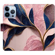 iSaprio flip pouzdro Pink Leaves pro iPhone 13 Pro - Phone Cover