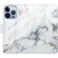 iSaprio flip pouzdro SilverMarble 15 pro iPhone 13 Pro - Phone Cover