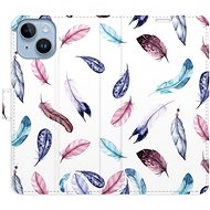iSaprio flip case Colorful Feathers for iPhone 14 - Phone Cover