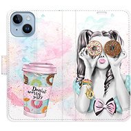iSaprio flip pouzdro Donut Worry Girl pro iPhone 14 - Phone Cover