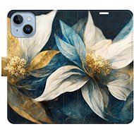 iSaprio flip pouzdro Gold Flowers pro iPhone 14 - Phone Cover
