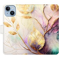 iSaprio flip pouzdro Gold Leaves 02 pro iPhone 14 - Phone Cover