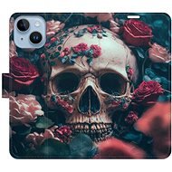 iSaprio flip pouzdro Skull in Roses 02 pro iPhone 14 - Phone Cover