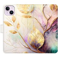 iSaprio flip case Gold Leaves 02 for iPhone 14 Plus - Phone Cover