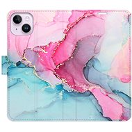 iSaprio flip case PinkBlue Marble for iPhone 14 Plus - Phone Cover