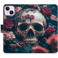 iSaprio flip pouzdro Skull in Roses 02 pro iPhone 14 Plus - Phone Cover