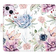 iSaprio flip pouzdro Succulents Pattern pro iPhone 14 Plus - Phone Cover