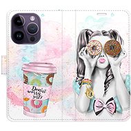 iSaprio flip pouzdro Donut Worry Girl pro iPhone 14 Pro - Phone Cover