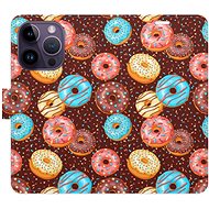 iSaprio flip pouzdro Donuts Pattern pro iPhone 14 Pro - Phone Cover