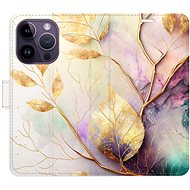iSaprio flip pouzdro Gold Leaves 02 pro iPhone 14 Pro - Phone Cover