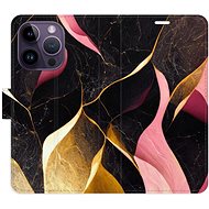 iSaprio flip pouzdro Gold Pink Marble 02 pro iPhone 14 Pro - Phone Cover