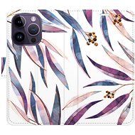 iSaprio flip pouzdro Ornamental Leaves pro iPhone 14 Pro - Phone Cover