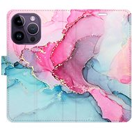 iSaprio flip pouzdro PinkBlue Marble pro iPhone 14 Pro - Phone Cover