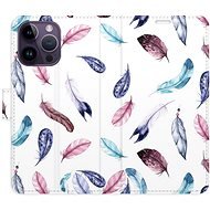 iSaprio flip pouzdro Colorful Feathers pro iPhone 14 Pro Max - Phone Cover