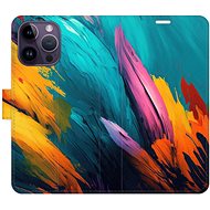 iSaprio flip case Orange Paint 02 for iPhone 14 Pro Max - Phone Cover