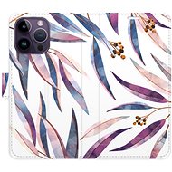 iSaprio flip pouzdro Ornamental Leaves pro iPhone 14 Pro Max - Phone Cover