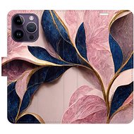 iSaprio flip pouzdro Pink Leaves pro iPhone 14 Pro Max - Phone Cover