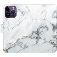 iSaprio flip pouzdro SilverMarble 15 pro iPhone 14 Pro Max - Phone Cover