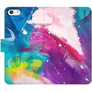 iSaprio flip pouzdro Abstract Paint 05 pro iPhone 5/5S/SE - Phone Cover