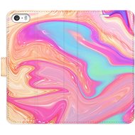 iSaprio flip pouzdro Abstract Paint 07 pro iPhone 5/5S/SE - Phone Cover