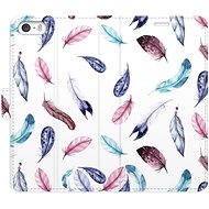 iSaprio flip pouzdro Colorful Feathers pro iPhone 5/5S/SE - Phone Cover