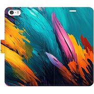 iSaprio flip pouzdro Orange Paint 02 pro iPhone 5/5S/SE - Phone Cover