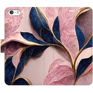 iSaprio flip pouzdro Pink Leaves pro iPhone 5/5S/SE - Phone Cover