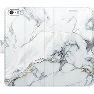 iSaprio flip pouzdro SilverMarble 15 pro iPhone 5/5S/SE - Phone Cover