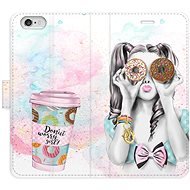 iSaprio flip pouzdro Donut Worry Girl pro iPhone 6/6S - Phone Cover