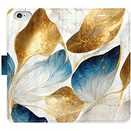 iSaprio flip pouzdro GoldBlue Leaves pro iPhone 6/6S - Phone Cover