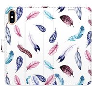 iSaprio flip pouzdro Colorful Feathers pro iPhone X/XS - Phone Cover