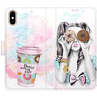 iSaprio flip case Donut Worry Girl for iPhone X/XS - Phone Cover