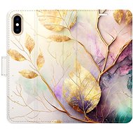 iSaprio flip case Gold Leaves 02 for iPhone X/XS - Phone Cover