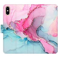 iSaprio flip case PinkBlue Marble for iPhone X/XS - Phone Cover