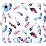 iSaprio flip pouzdro Colorful Feathers pro iPhone XR - Phone Cover
