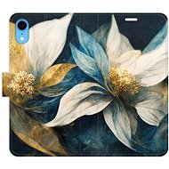 iSaprio flip pouzdro Gold Flowers pro iPhone XR - Phone Cover