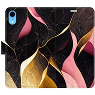 iSaprio flip case Gold Pink Marble 02 for iPhone XR - Phone Cover