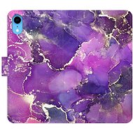 iSaprio flip case Purple Marble for iPhone XR - Phone Cover