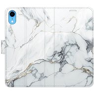 iSaprio flip pouzdro SilverMarble 15 pro iPhone XR - Phone Cover