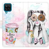 iSaprio flip pouzdro Donut Worry Girl pro Samsung Galaxy A12 - Phone Cover