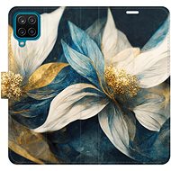 iSaprio flip pouzdro Gold Flowers pro Samsung Galaxy A12 - Phone Cover