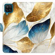 iSaprio flip pouzdro GoldBlue Leaves pro Samsung Galaxy A12 - Phone Cover